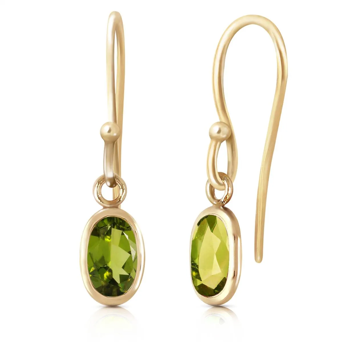 1 Carat 14K Solid Yellow Gold Faithful Peridot Earrings