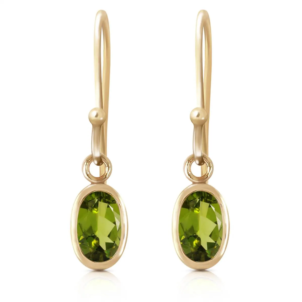 1 Carat 14K Solid Yellow Gold Faithful Peridot Earrings