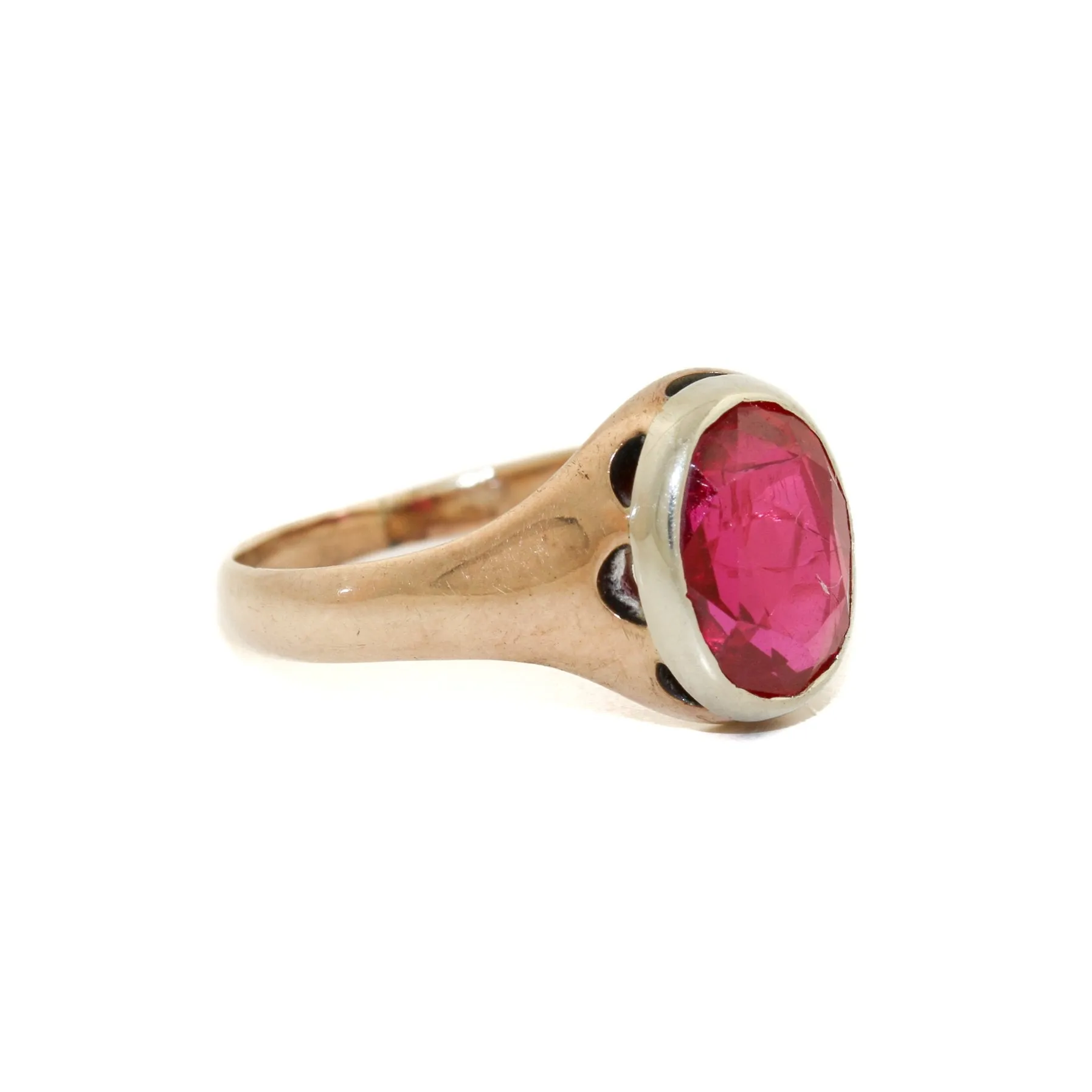 10K Rose Gold x Rubellite Signet