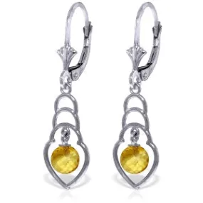 1.25 Carat 14K Solid White Gold Summer Solstice Citrine Earrings