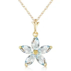 1.4 Carat 14K Solid Yellow Gold Insatiable Aquamarine Necklace