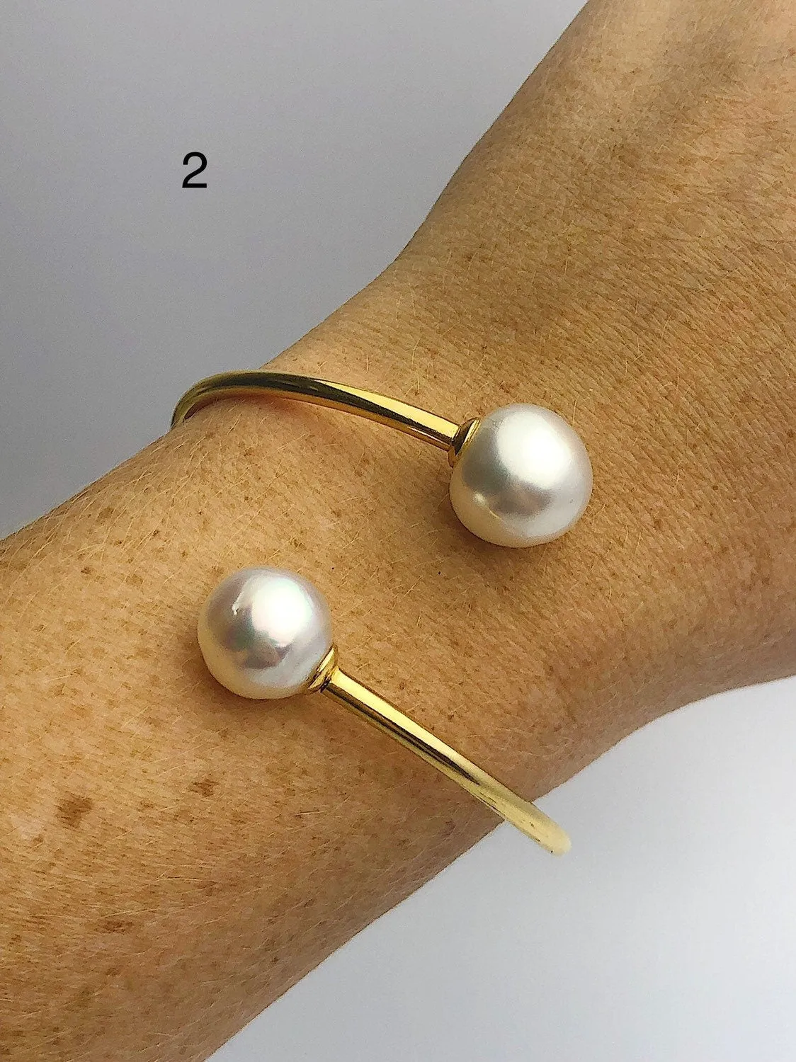 14K Gold Fill Flex Bangle Pearl Bracelets, Tahitian, Edison & South Sea Pearls #771