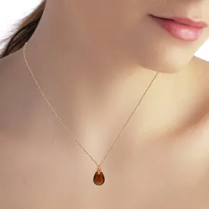 14K Solid Rose Gold Briolette Garnet Necklace Certified