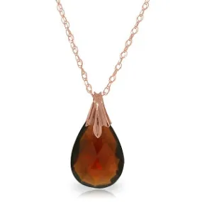 14K Solid Rose Gold Briolette Garnet Necklace Certified