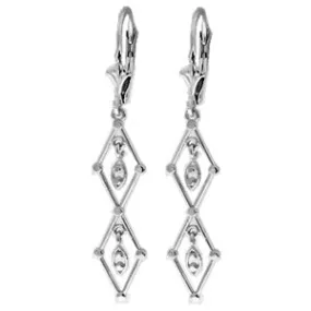 14K Solid White Gold Faithful To The End Chandelier Earrings