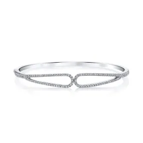 14K White Gold 0.78ct. Diamond Bangle Bracelet