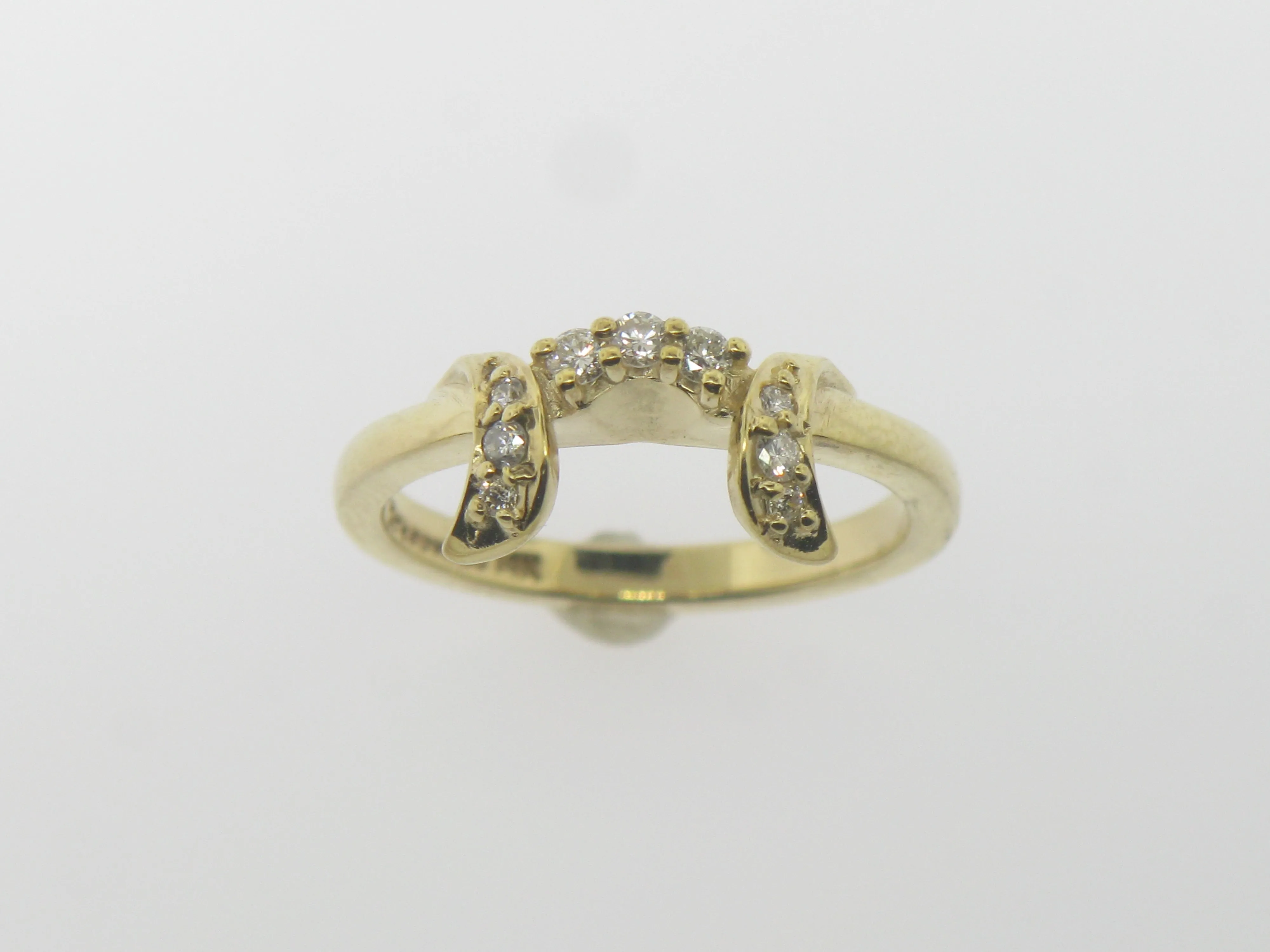 14K Yellow Gold Diamond Wrap / Insert Ring Size 6.25 New Old Stock Jewelry