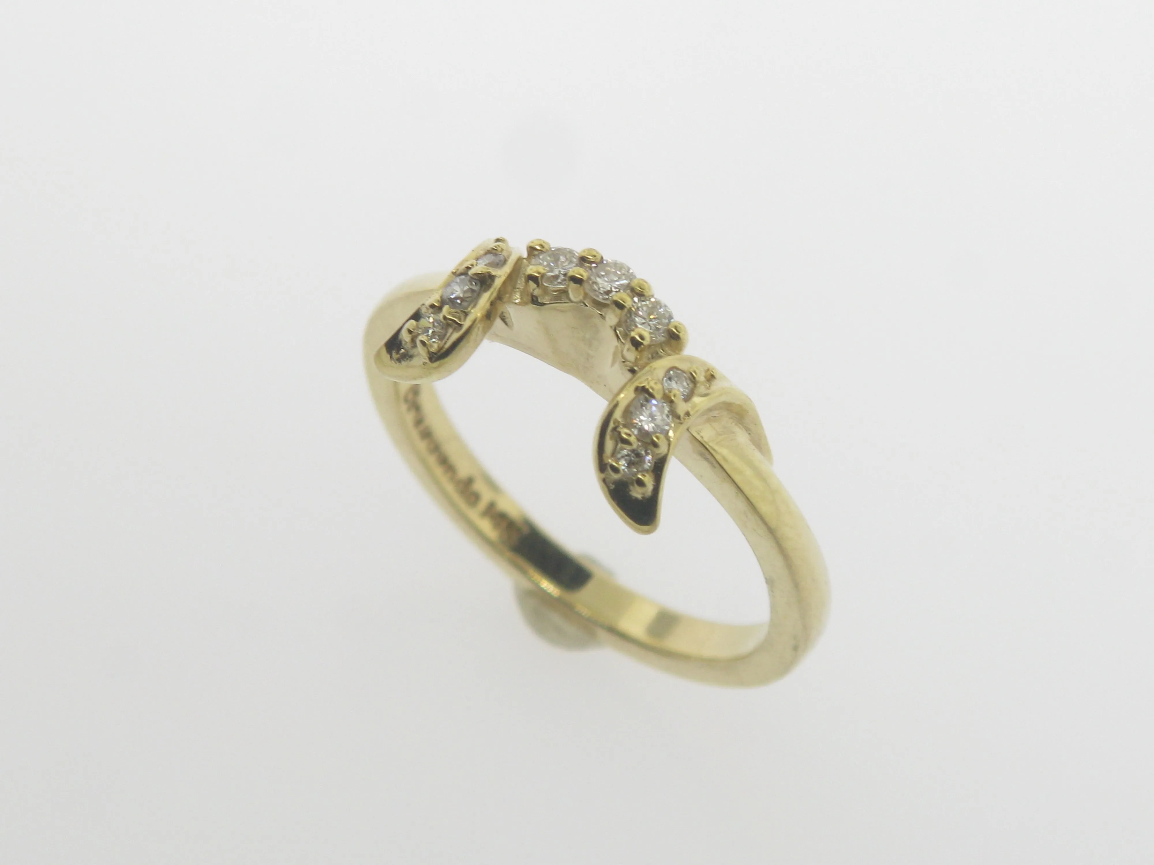 14K Yellow Gold Diamond Wrap / Insert Ring Size 6.25 New Old Stock Jewelry