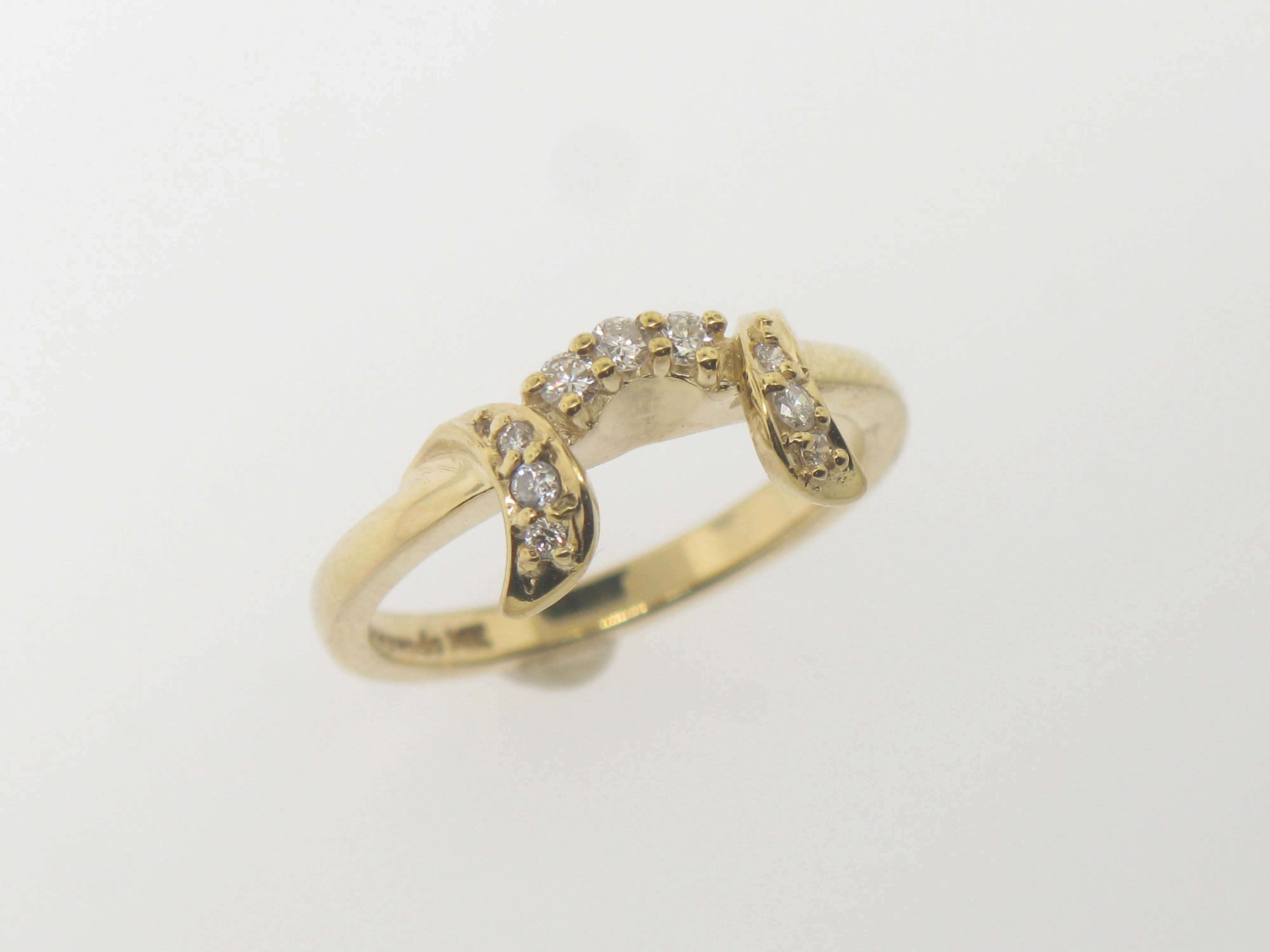 14K Yellow Gold Diamond Wrap / Insert Ring Size 6.25 New Old Stock Jewelry