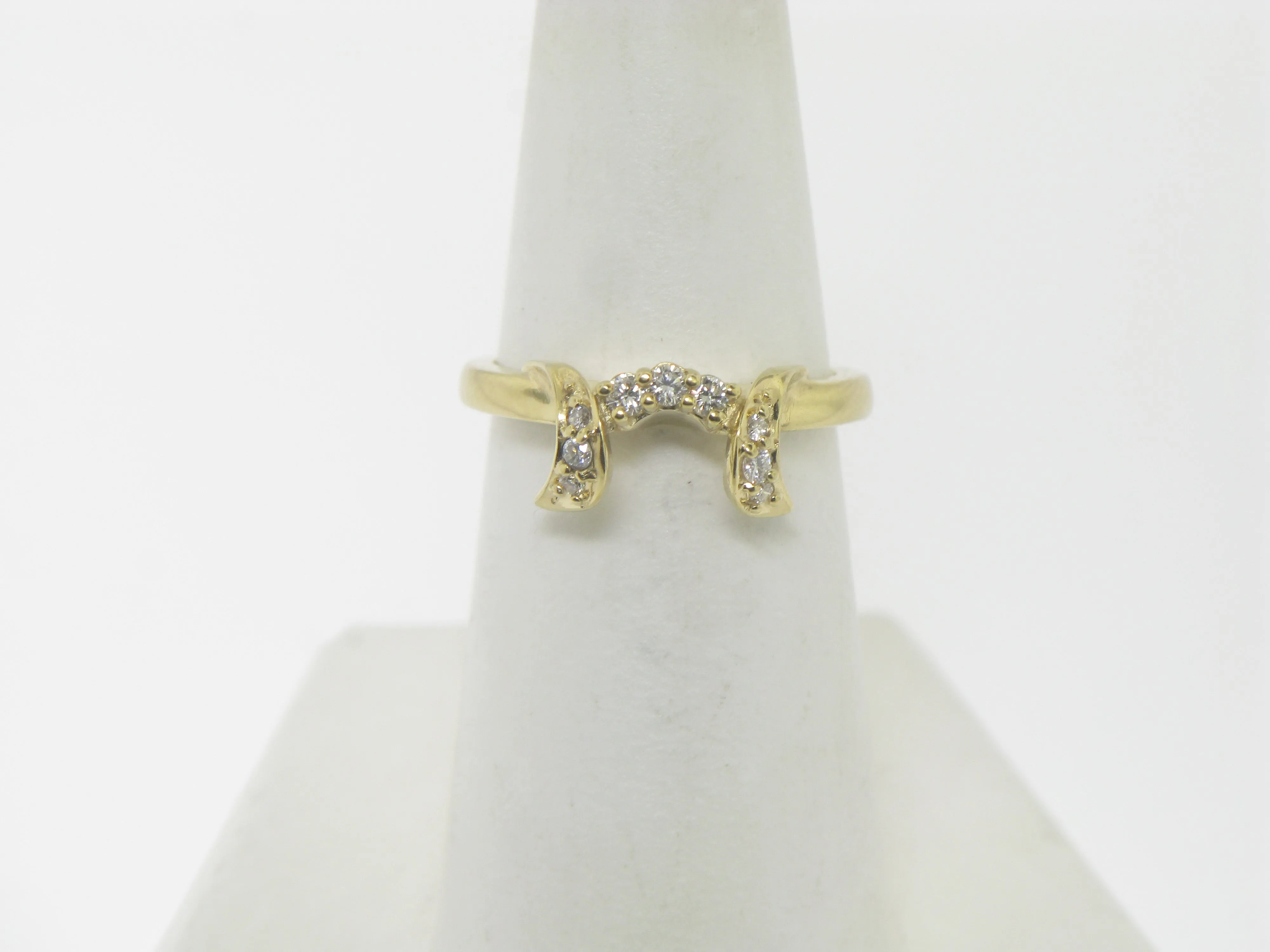 14K Yellow Gold Diamond Wrap / Insert Ring Size 6.25 New Old Stock Jewelry