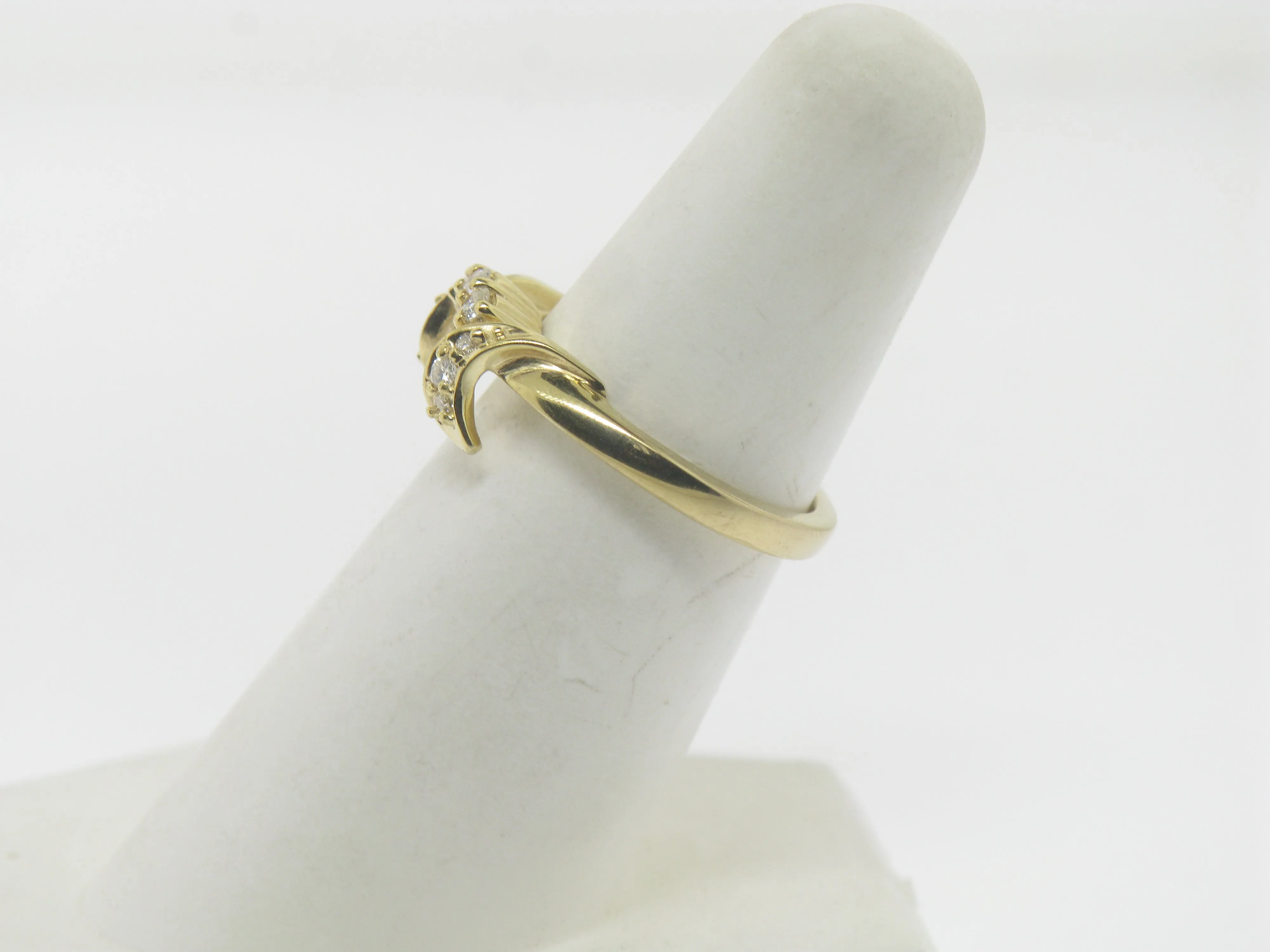 14K Yellow Gold Diamond Wrap / Insert Ring Size 6.25 New Old Stock Jewelry