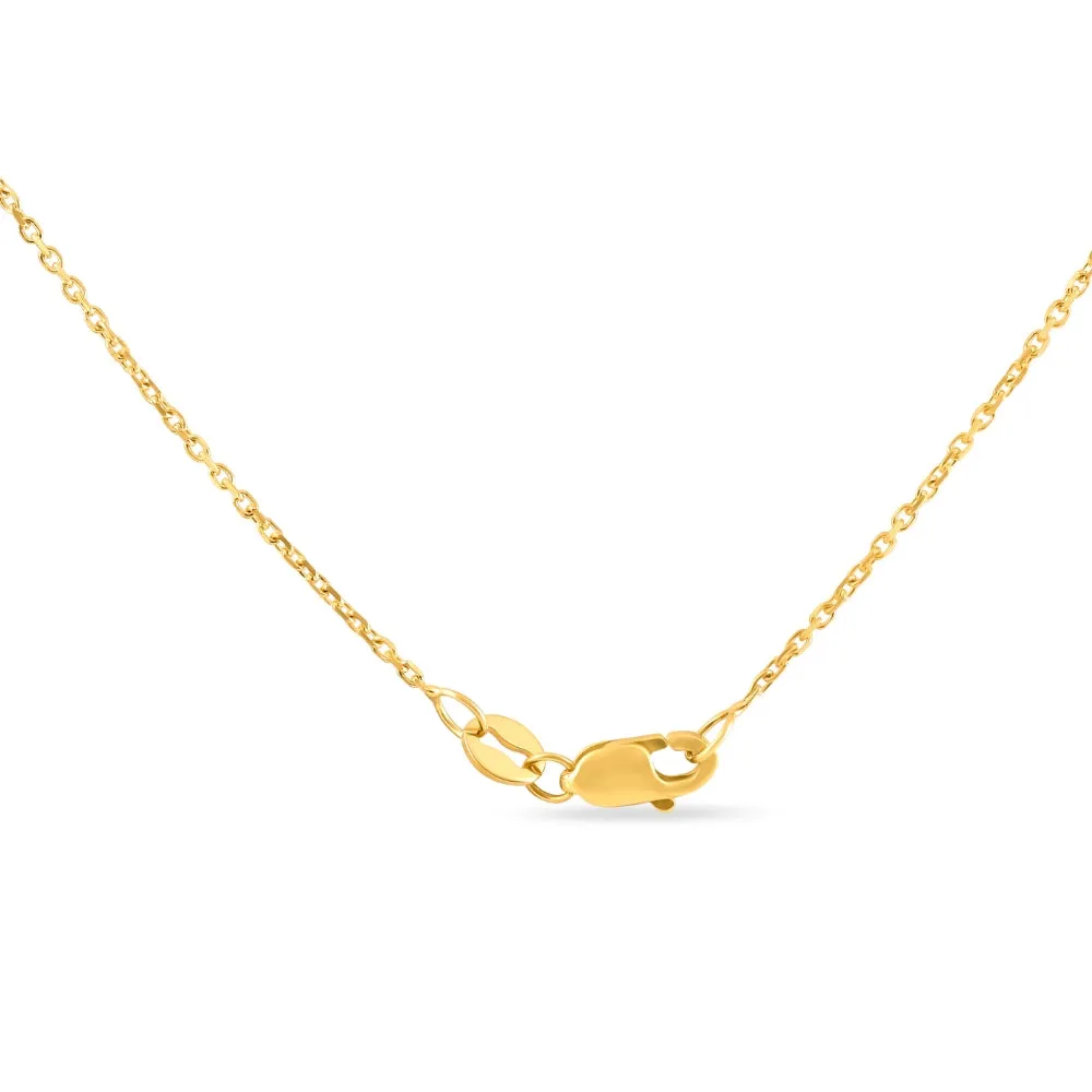 14k Yellow Gold Garnet Station Necklace By The Yard Design 18"