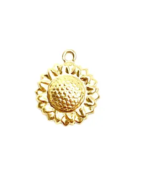 14KGF Sunflower Charm , Sku#1797