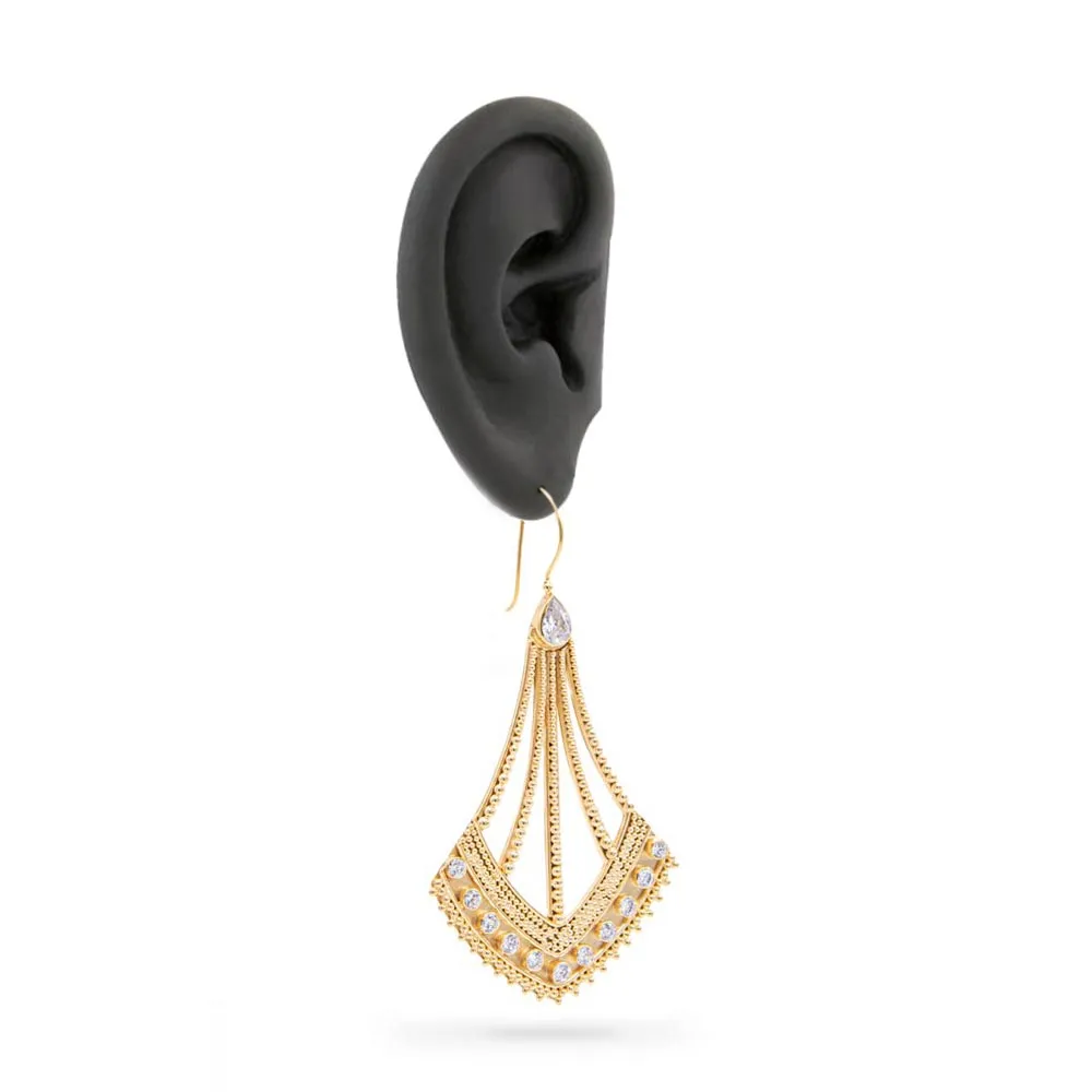 18g Art Deco Chandelier Brass Earrings — Price Per 2