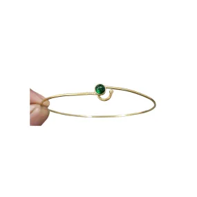 18k Gold Emerald Dainty Bracelet Green Colour