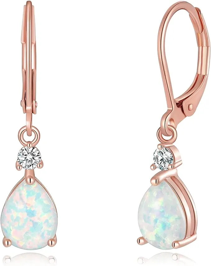 18k Gold Opal Drop Earrings