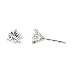 18K Gold Round Brilliant Diamond Stud Earrings