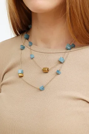 18K Yellow Gold & Aquamarine Necklace