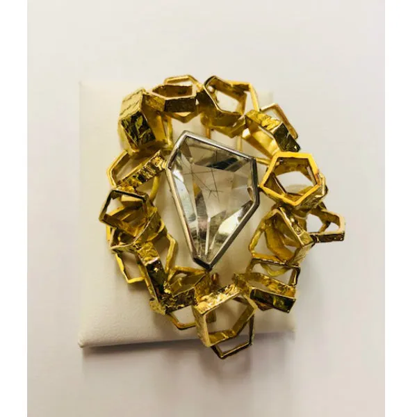 18k Yellow Gold Custom Brooch