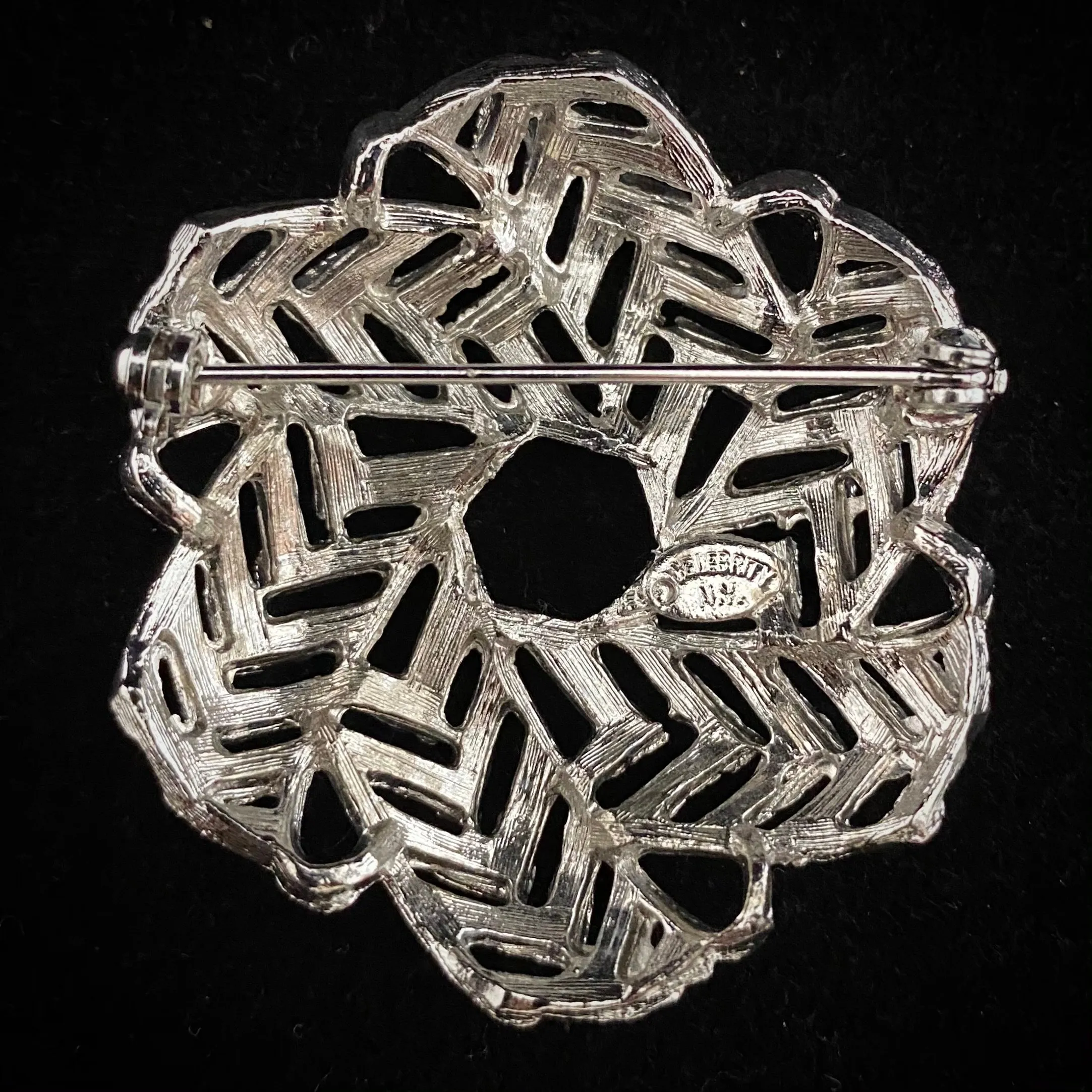 1960s Celebrity N.Y. Silver-Tone Circle Brooch