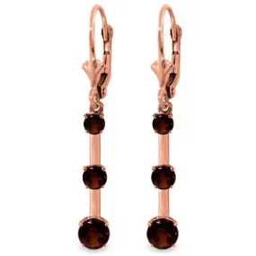 2.5 Carat 14K Solid Rose Gold Chandelier Earrings Garnet