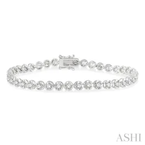 3 Ctw Round Cut Diamond Illusion Bracelet in 14K White Gold