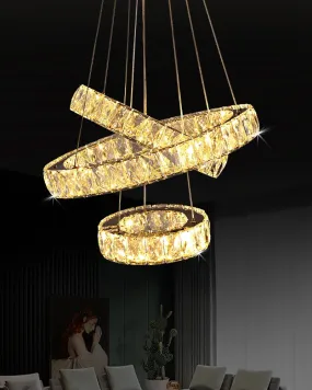 3 Tire Crystal Ring LED Chandelier