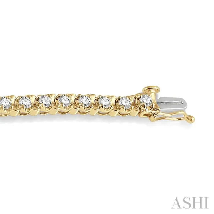 4 ctw Round Cut Diamond Tulip Bracelet in 14K Yellow Gold