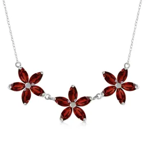 4.2 Carat 14K Solid White Gold Necklace Natural Garnet