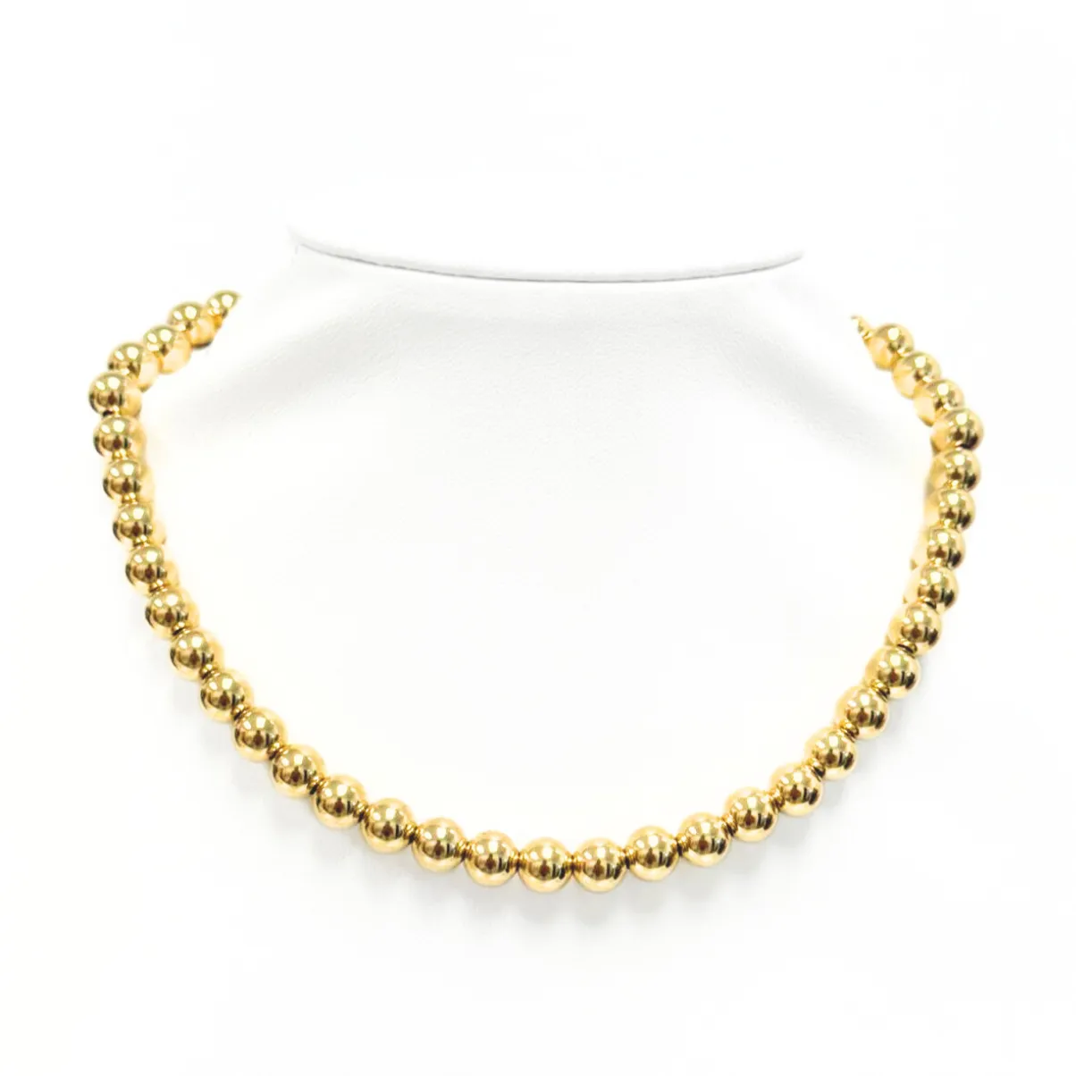 8MM 14K Gold-Filled Ball Beaded Choker/Necklace