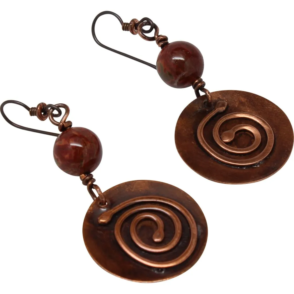 A Goal-Oriented Journey Copper Dangle Earrings - Small