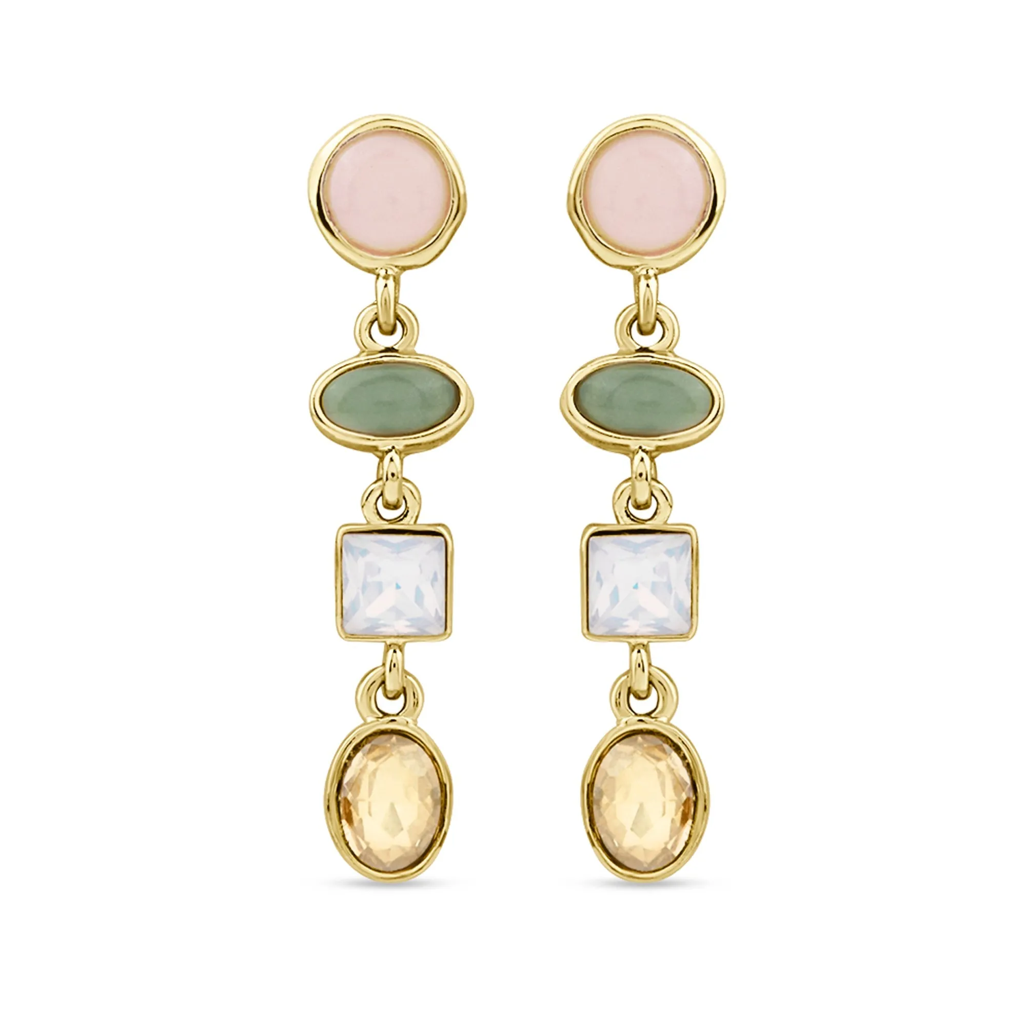 Accessorize London Women Multi Eclectic Stone Drop Earrings