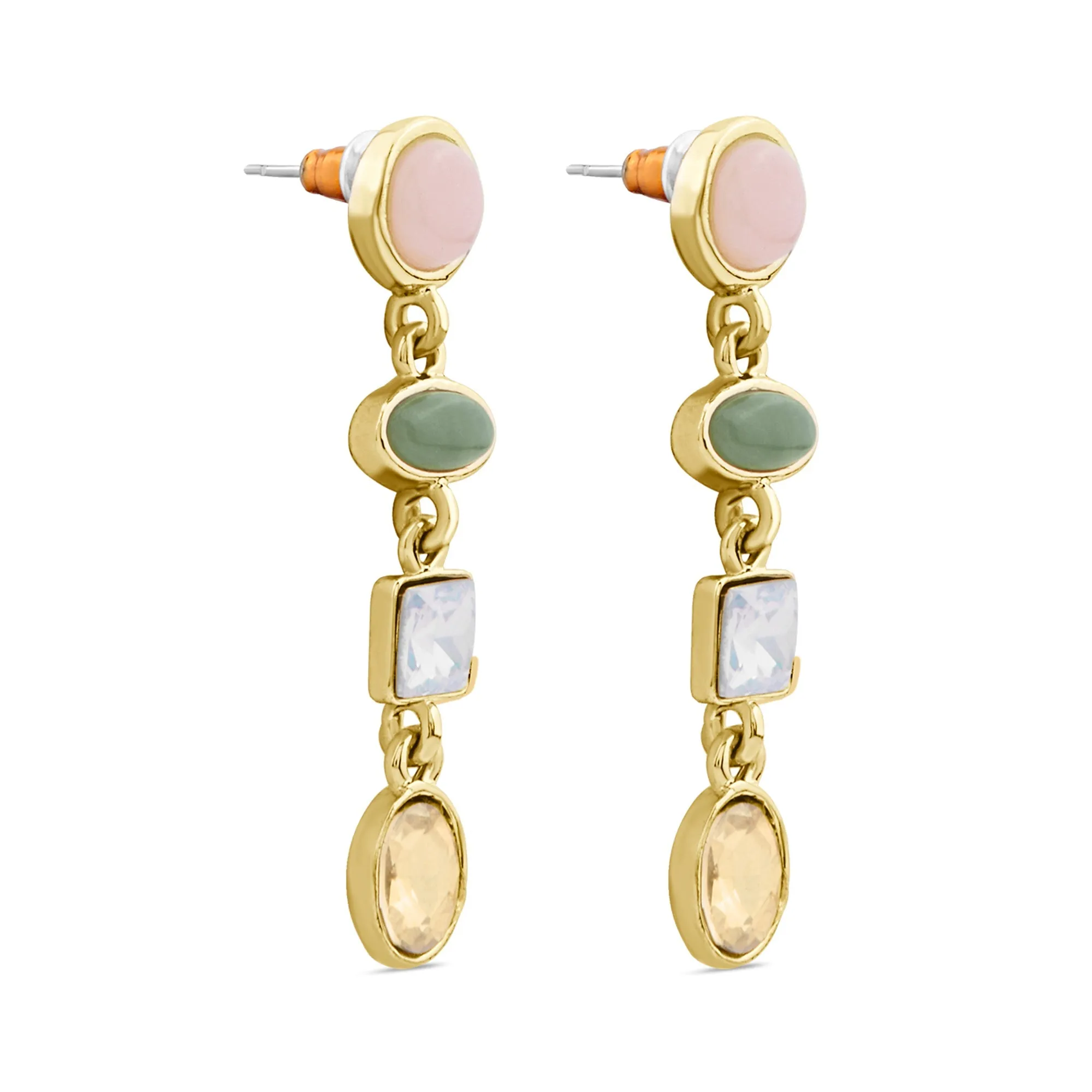 Accessorize London Women Multi Eclectic Stone Drop Earrings