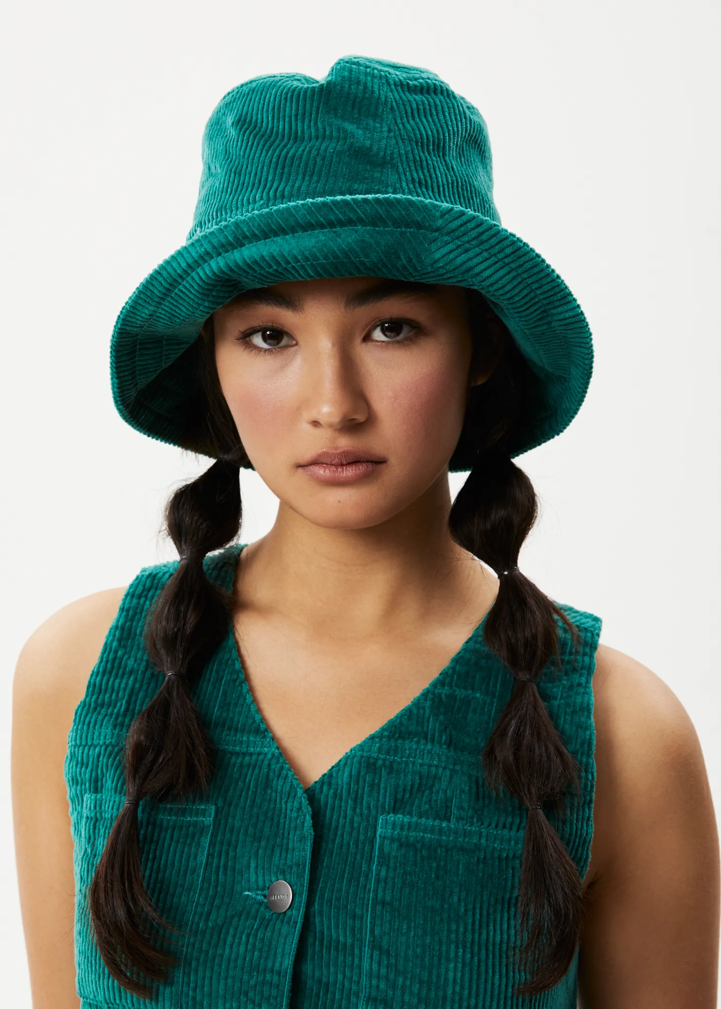 AFENDS Unisex Union - Corduory Wide Brim Hat - Emerald