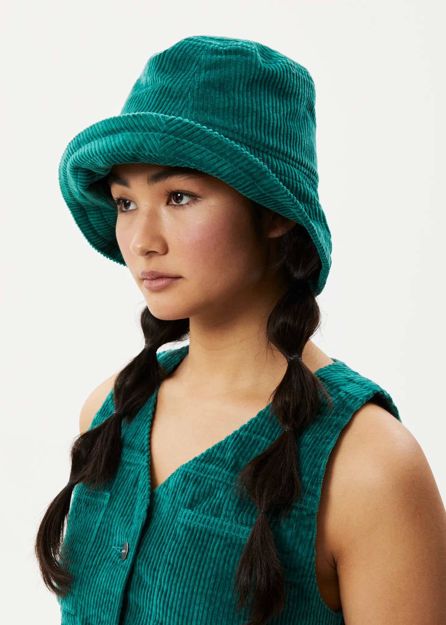 AFENDS Unisex Union - Corduory Wide Brim Hat - Emerald