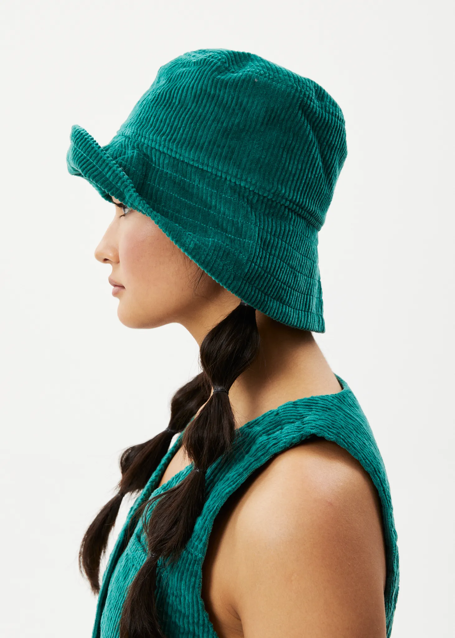 AFENDS Unisex Union - Corduory Wide Brim Hat - Emerald