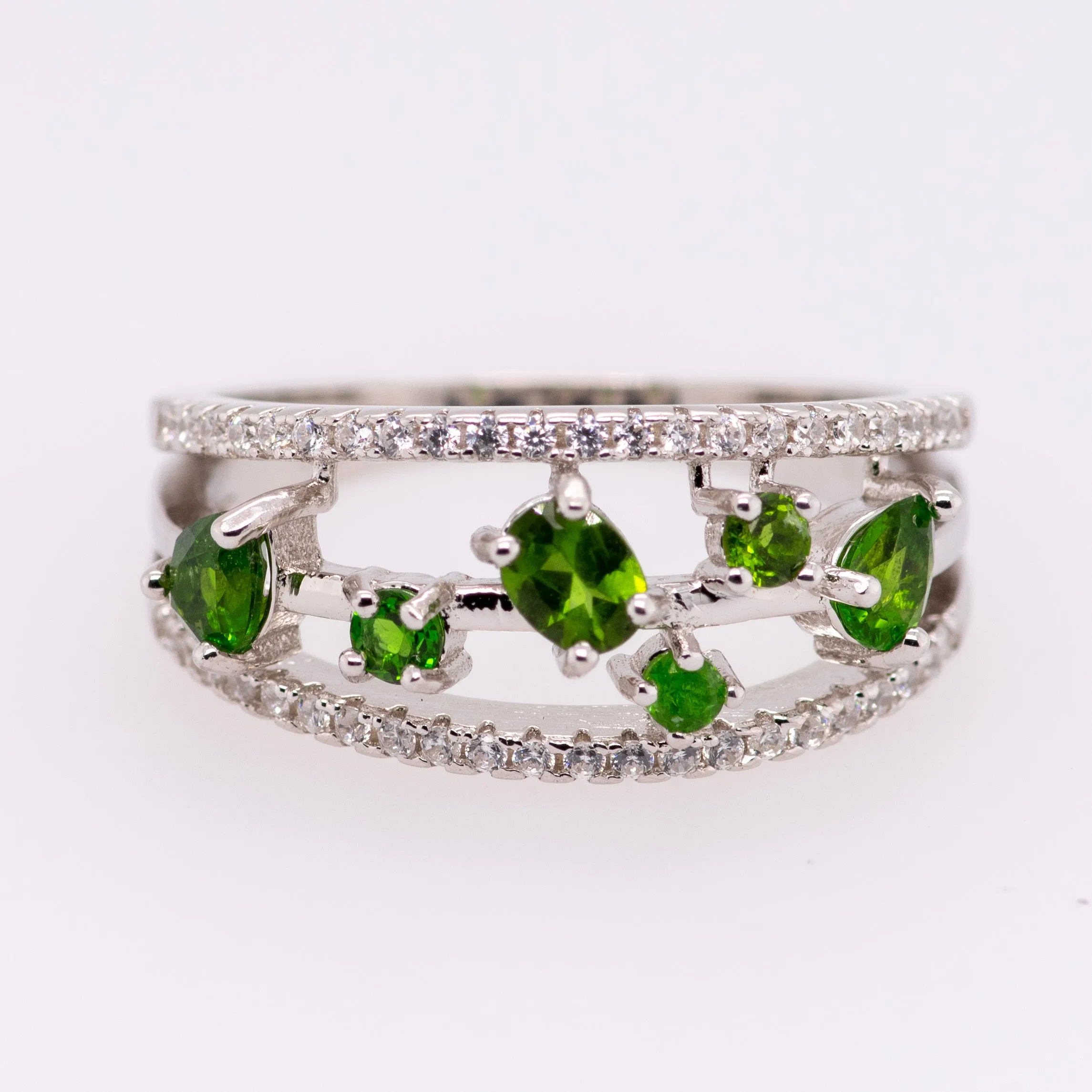 Afina Chrome Diopside Ring in Sterling Silver