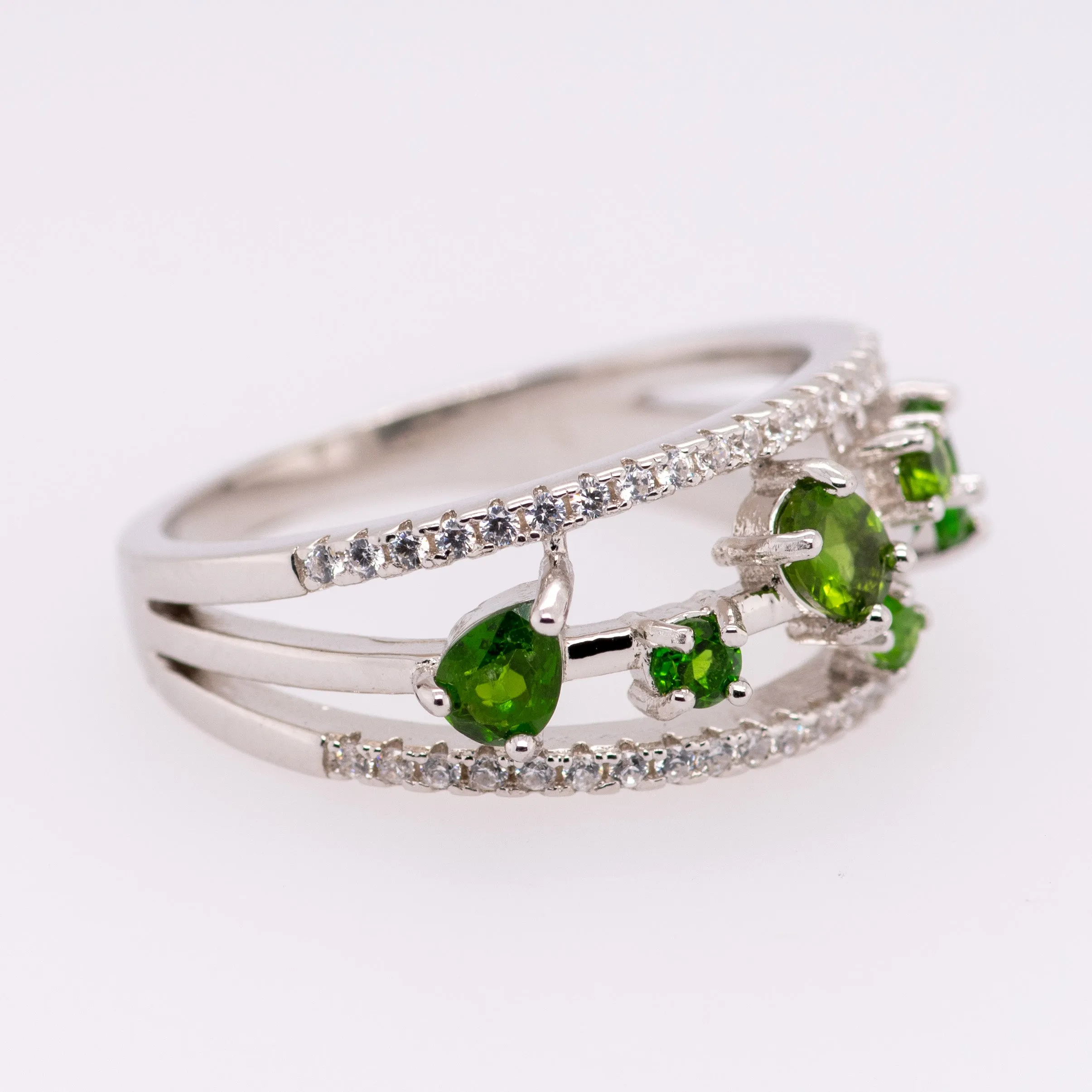 Afina Chrome Diopside Ring in Sterling Silver