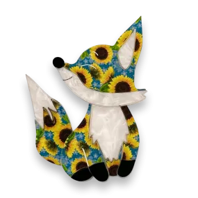 Amelia the sunflower🌻🦊 fox - brooch