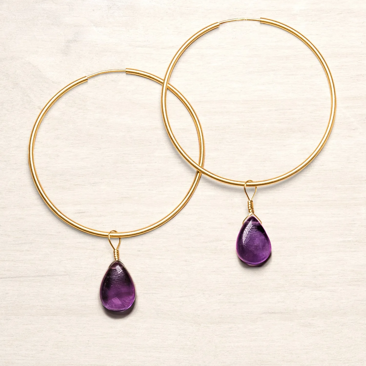 Amethyst Hoop Earrings