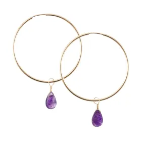 Amethyst Hoop Earrings