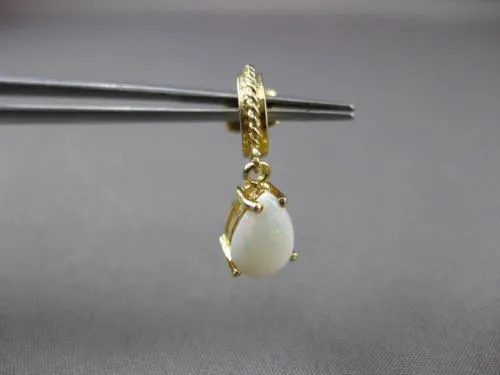 ANTIQUE 1.50CT AAA OVAL OPAL 14KT YELLOW GOLD FILIGREE HANGING EARRINGS #23456