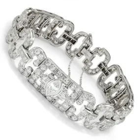 Antique Art Deco Marquise Diamond Bracelet in Platinum 8.55ctw