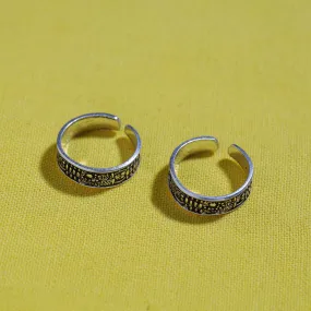 Antique Padma Sterling Silver Toe Rings (Adjustable)