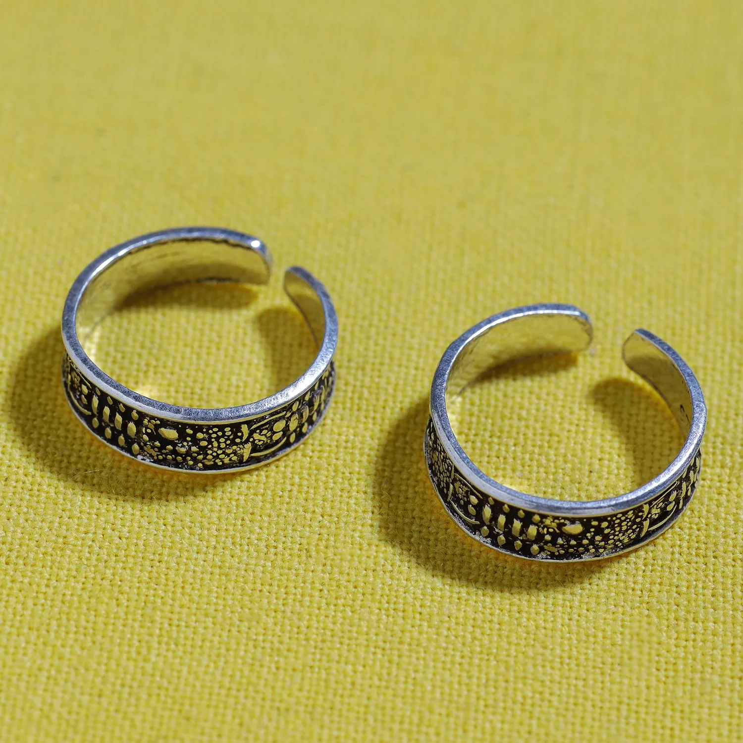 Antique Padma Sterling Silver Toe Rings (Adjustable)