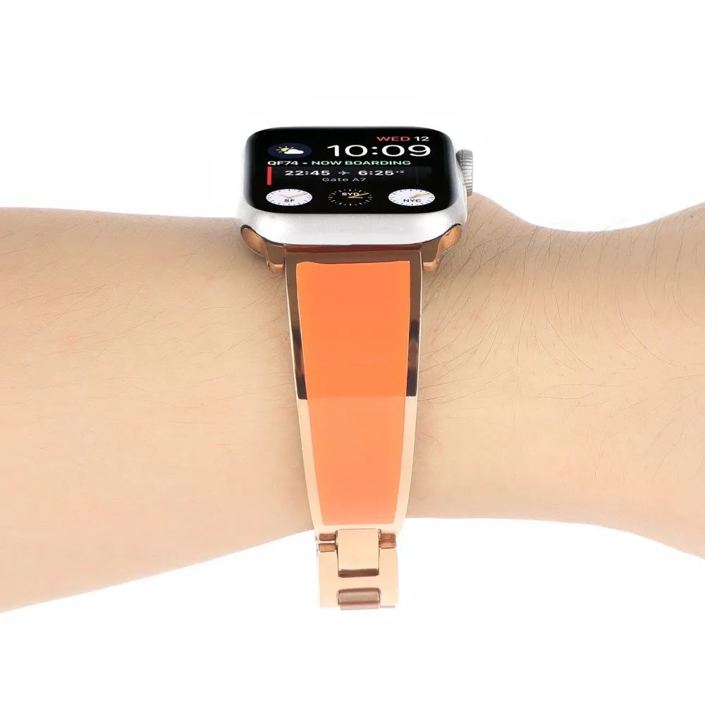 Apple Watch (45mm) chain splicing stainless steel watch strap - Orange