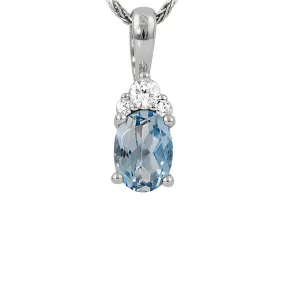 Aquamarine & Diamond Pendant