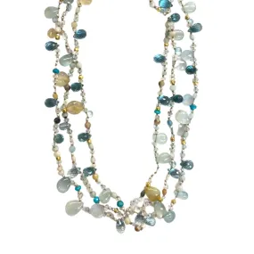 Aquamarine & Gold Bead Pre-Layered Necklace