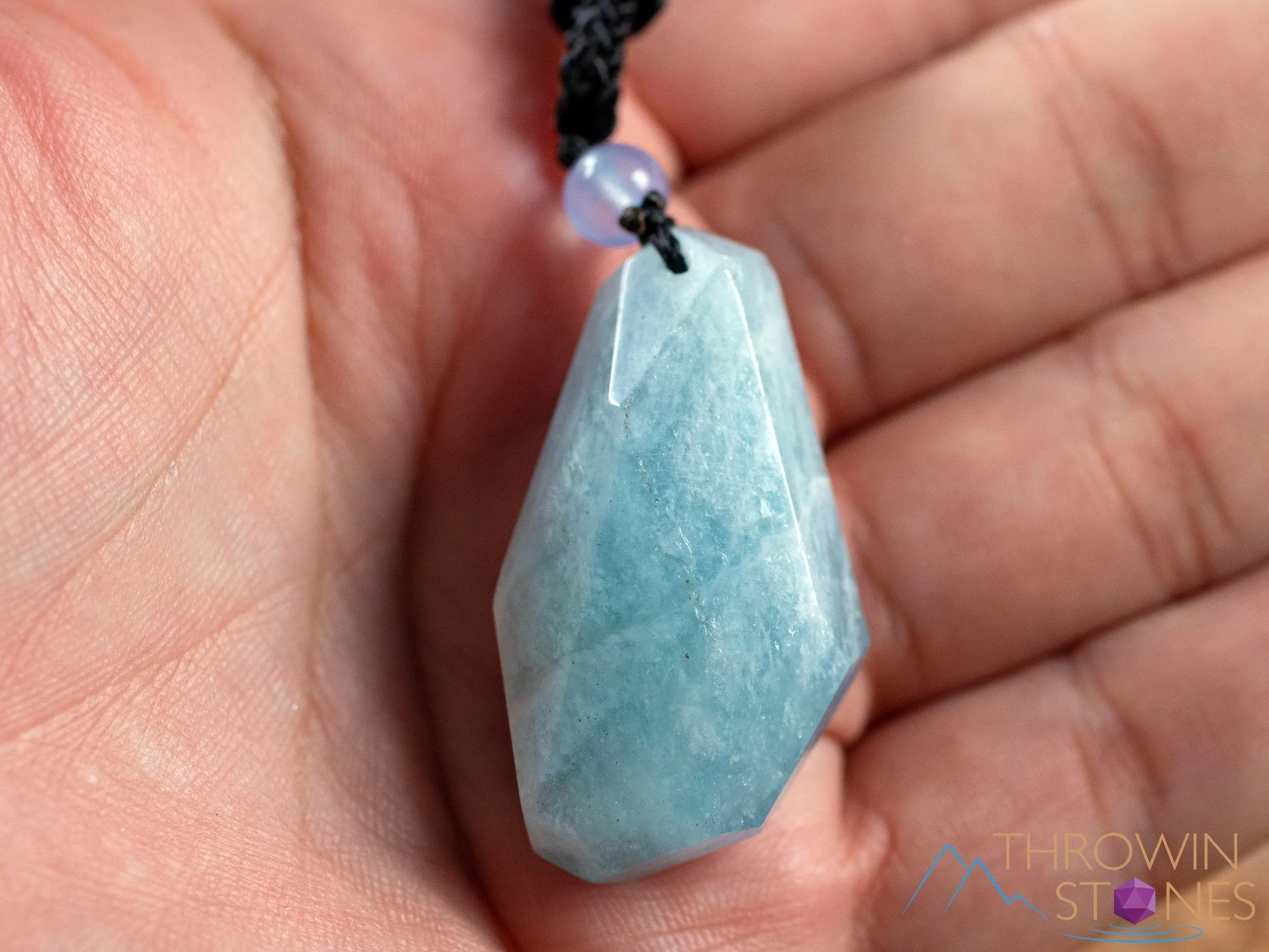 AQUAMARINE Crystal Necklace - Pendant Necklace, Birthstone Necklace, Handmade Jewelry, Healing Crystals and Stones, E1569