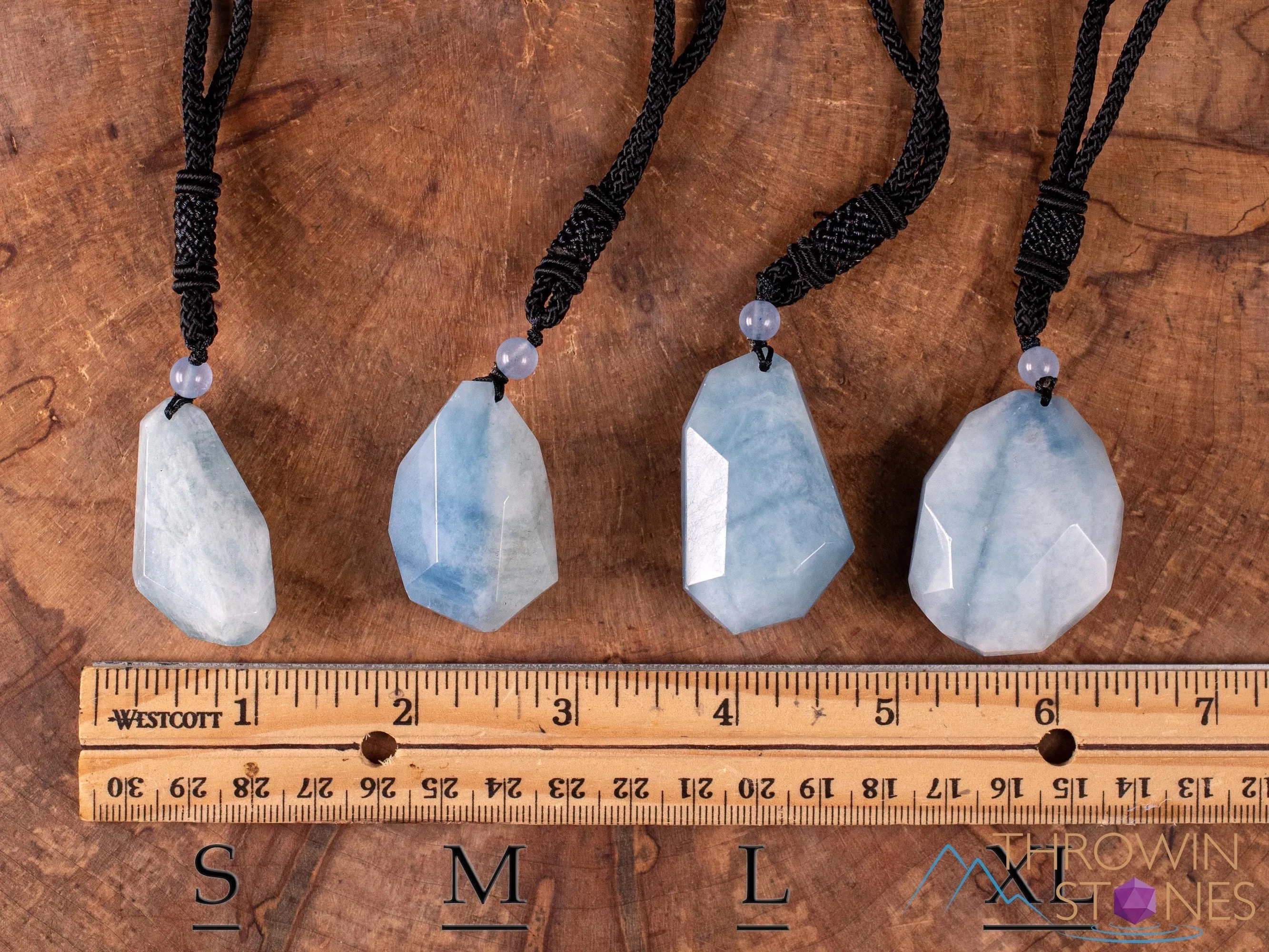 AQUAMARINE Crystal Necklace - Pendant Necklace, Birthstone Necklace, Handmade Jewelry, Healing Crystals and Stones, E1569